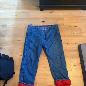 Wrangler Relaxed Fit Blue Jeans Fleece Lined